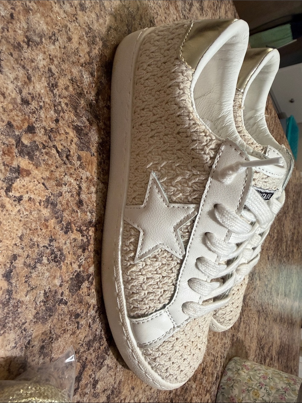 Vintage Havana Cream Crochet Star Sneakers